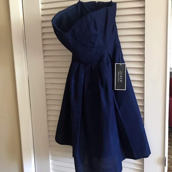 Beautiful royal blue JCREW Marlie faille dress NWT - Picture 2 of 3